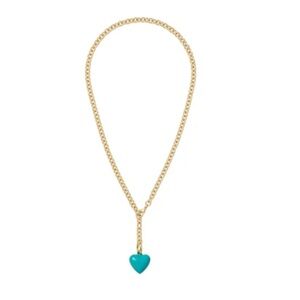 Roxanne Assoulin The Mini Puffy Heart Charm Necklace - Dark Turquoise